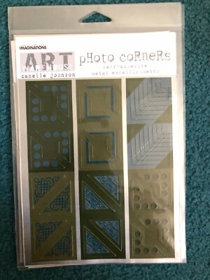 [5 Sheets] Imaginations Scrapbook Metal Photo Corners Stickers - Green