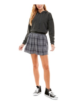 KINGSTON GREY Женская серая толстовка с капюшоном Look Short Sweatshirt Dress S