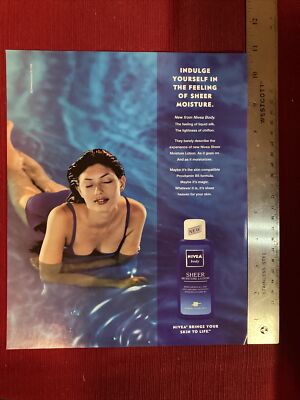 Nivea Body Lotion Woman Showing Cleveage 1999 Print Ad - Great To Frame!