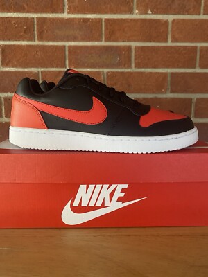 Nike Ebernon Low Size 10 Mens Black Red New Sneakers NIB Lifestyle Retro Shoes