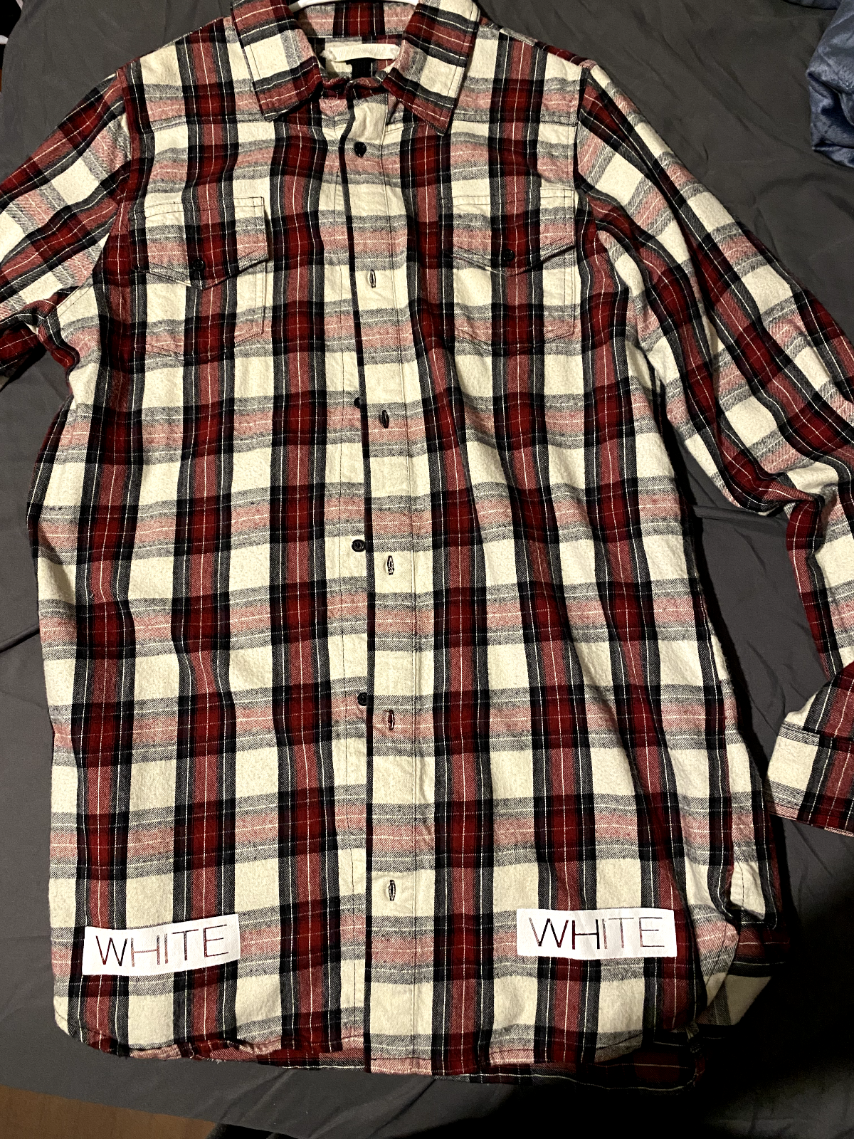 OFF-WHITE C/O VIRGIL ABLOH Red + White Checked Oversized