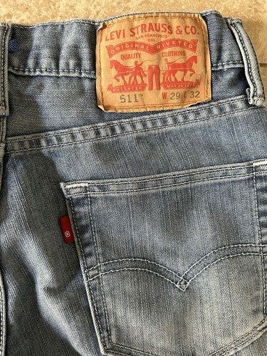 Levi's 511 Mens 29 x 32 Slim Fit Slight Taper Leg Blue Jeans S40196