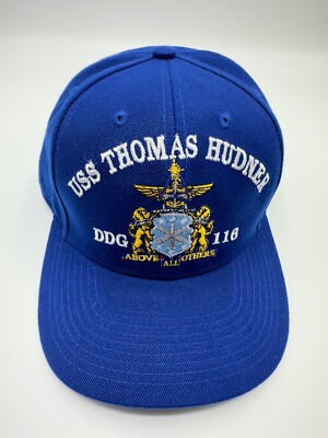 The Corps USS Thomas Hudner DDG 116 ITT  Bright Blue Baseball Cap Hat One Size