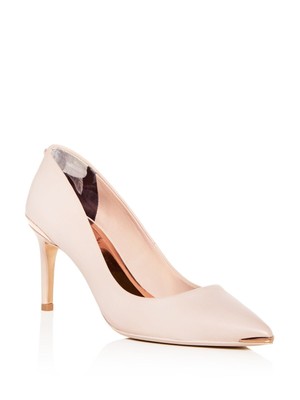 Женские розовые туфли-лодочки TED BAKER LONDON Wishiri на шпильке без застежки из кожи 36