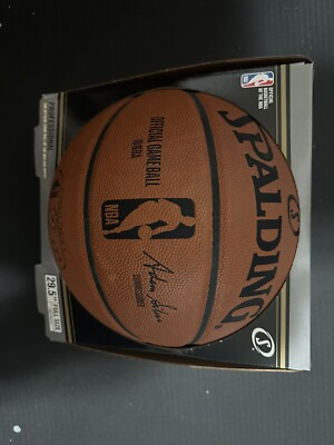 RARE Spalding NBA Official Game Ball Adam Silver Leather Basketball Discontinued