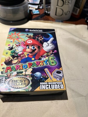 Mario Party 6 (Nintendo GameCube, 2004) - Big Box w/ Microphone SEALED CLEAN BOX