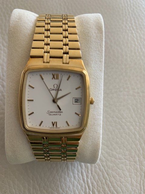 Omega Seamaster Date Swiss Gold Watch 