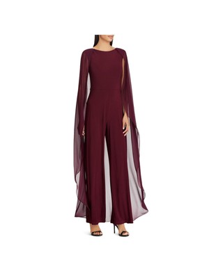 

RALPH LAUREN Женская фиолетовая накидка с накладными рукавами, вечерний комбинезон с широкими штанинами, Фиолетовый