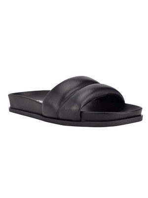 

CALVIN KLEIN Женские черные кожаные шлепанцы Inira Toe Platform Slip On 9,5 M, Черный, KCINIRA