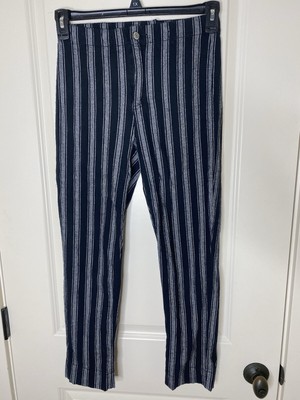 BRANDY MELVILLE JOHN GALT BLACK & GREY PINSTRIPED STRETCHY WAIST PANTS SZ OS