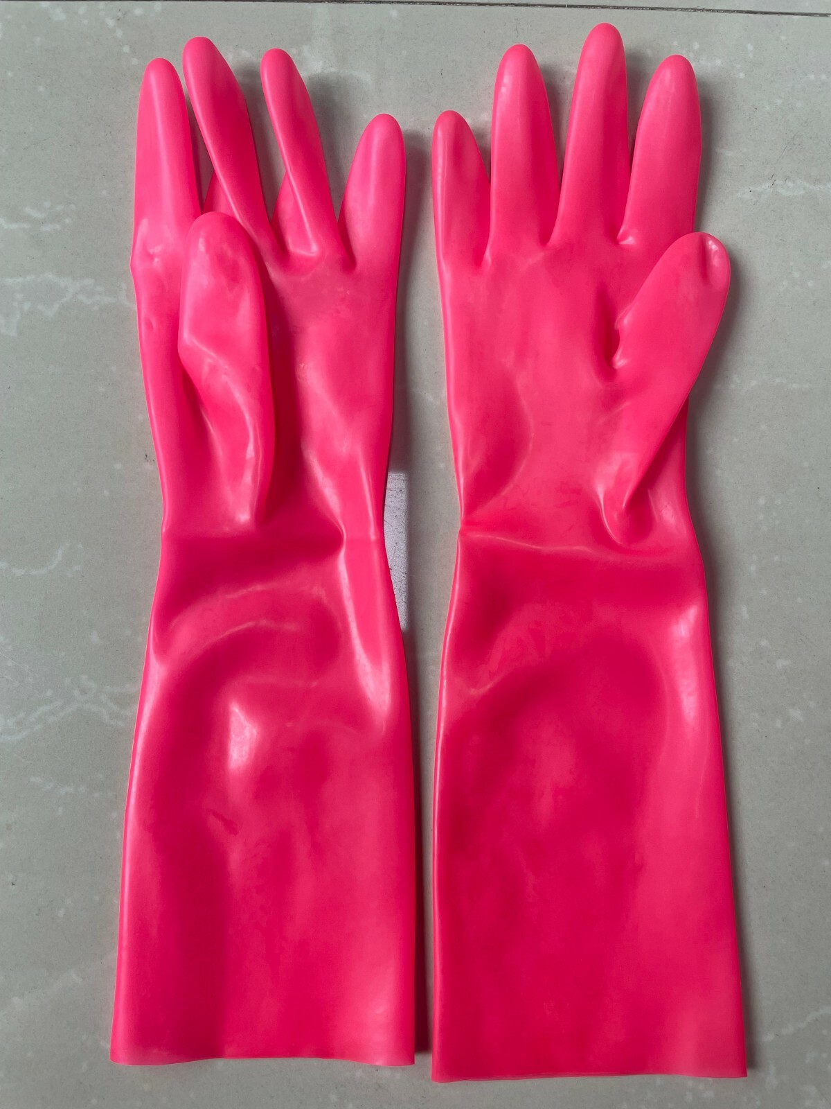 985 Pink latex short gloves moulded short pink gloves opera