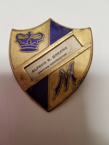 Metal Badge Alfred R. Greene Heating Bastian Bros (Rochester, NY) Unique Vintage