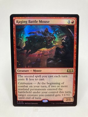 Raging Battlemouse NM/M* FOIL Wilds Of Eldraine ENGLISH 0143 mtg -UnltdCards