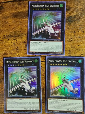 Yu-Gi-Oh 3x Mecha Phantom Beast Dracossack INCH-EN051 Secret Rare