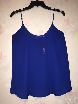 APT.9 Women s Woven Flounce Cami Top, Hypno Blue, Sleeveless Top, Sz XS, NWT