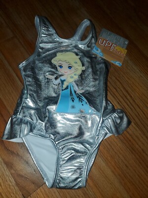 New Disney Store Girls Elsa Frozen Shimmering Silver Swim Bathing Suit Size 4のebay公認海外通販 セカイモン