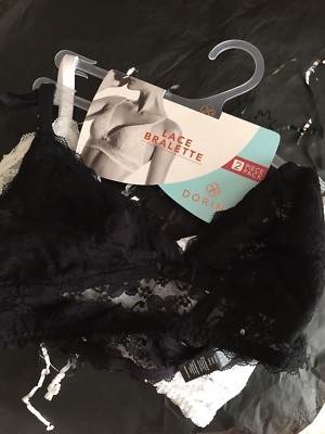 New w/ Tags Set of Lace Bralettes/Bra Black and White, Brand New!
