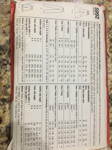 Vintage 1983 Simplcity Sewing Pattern Size N (10,12,14) Culottes, Wide Leg Pant