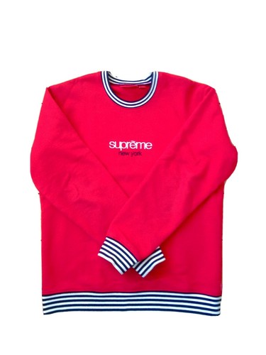 supreme classic logo crewneck ネイビーXL 2021 Supreme Classic Logo Crewneck Sweatshirt Jumper Plaid Brown Black Red  XL