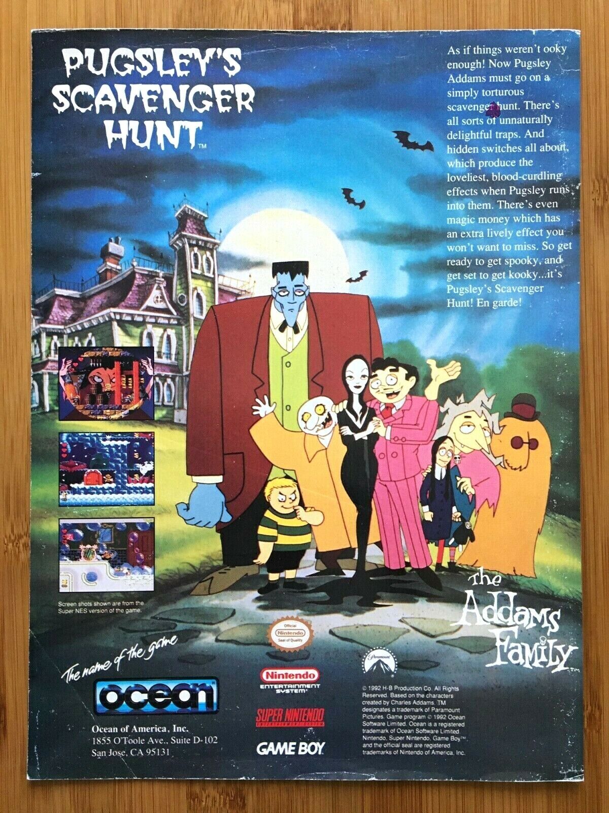 The Addams Family: Pugsley's Scavenger Hunt SNES 1992 Print The Addams Family: Pugsley's Scavenger Hunt SNES 1992 Print