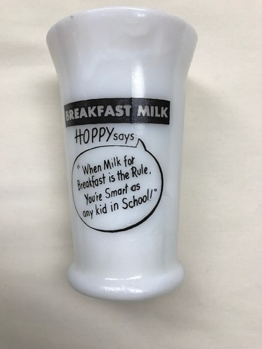 Hopalong Cassidy Vintage Breakfast Milk Glass Hoppy Tumbler Cup