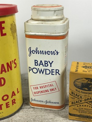 Vtg Medicine Lot Kindle Jel Baby powder Black Draught laxative
