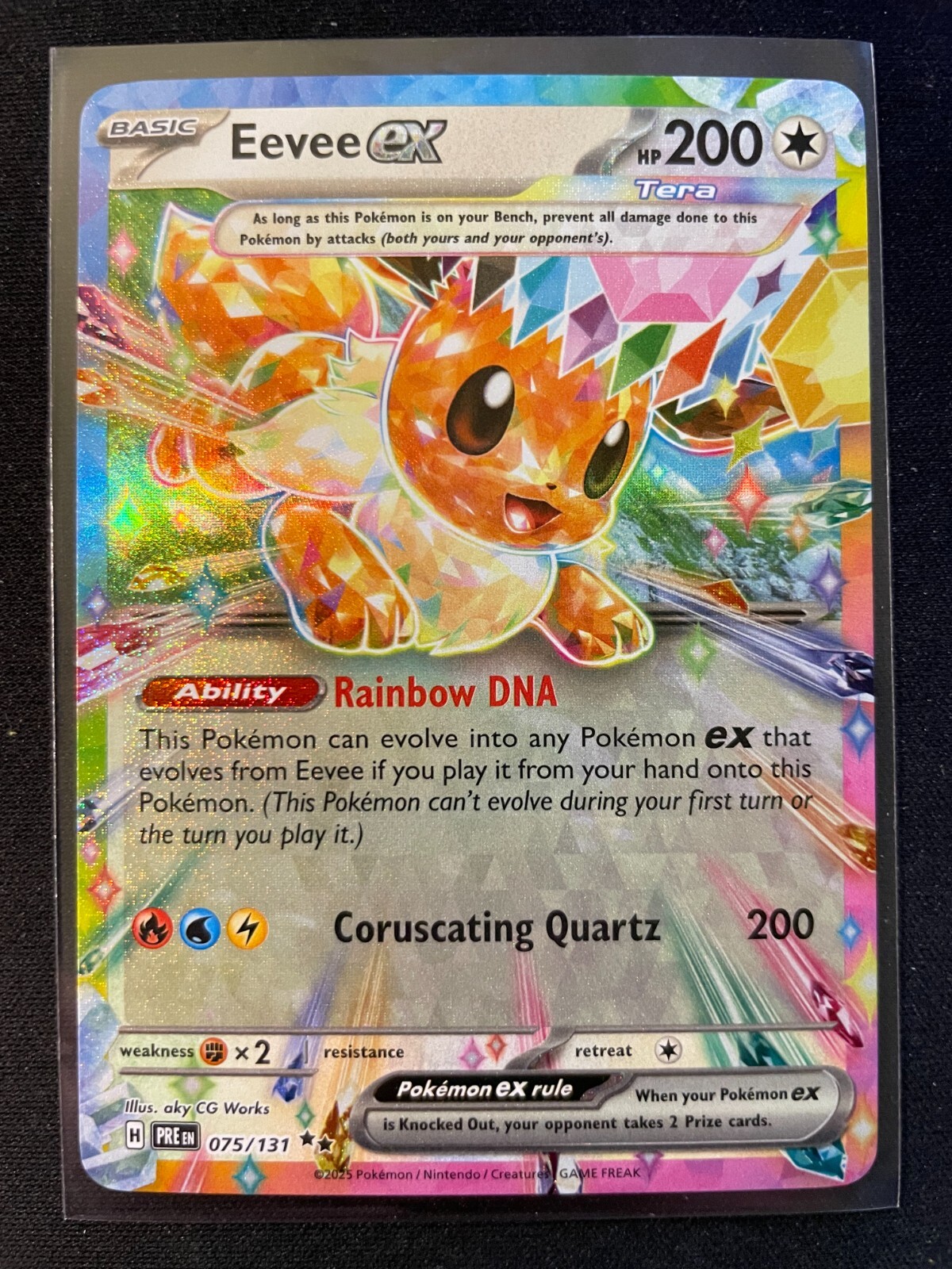 英語版ポケモンカードゲーム　Prismatic Evolutions Eevee Ex 075/131 Prismatic Evolutions English Pokemon Card