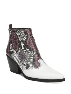 

SAM EDELMAN Женские фиолетовые кожаные ботильоны со змеиным рисунком Winona Toe Block Heel, Фиолетовый, F1149M3