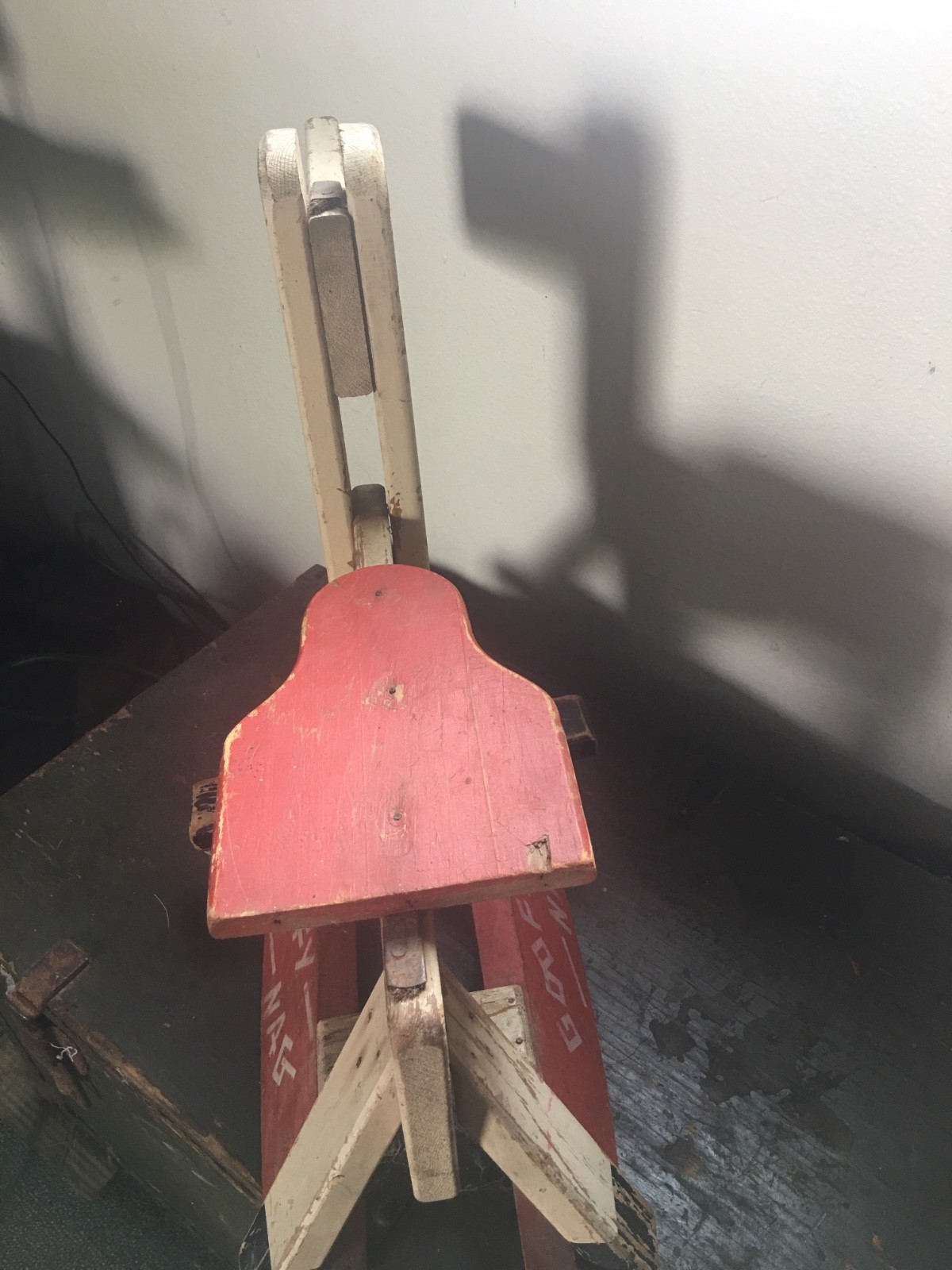 antique wooden rocking horse