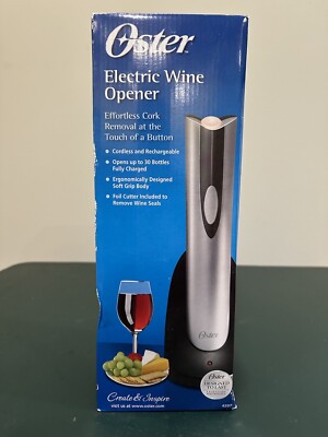 Oster Cordless Electric Wine Bottle Opener Open Box