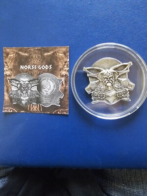 2022 Ghana Norse Gods - Thor Ultra High Relief Silver Plated Antiqued GH¢2 Co...