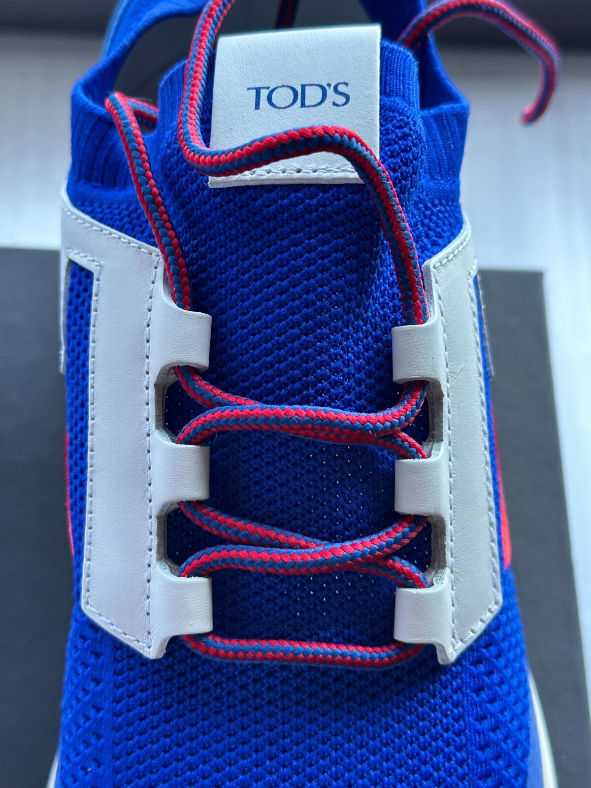 Pre-owned Tod's $875.00  No_code Men's Knit Tech Fabric & Leather Sneakers Size 10us/43eu In Multicolor