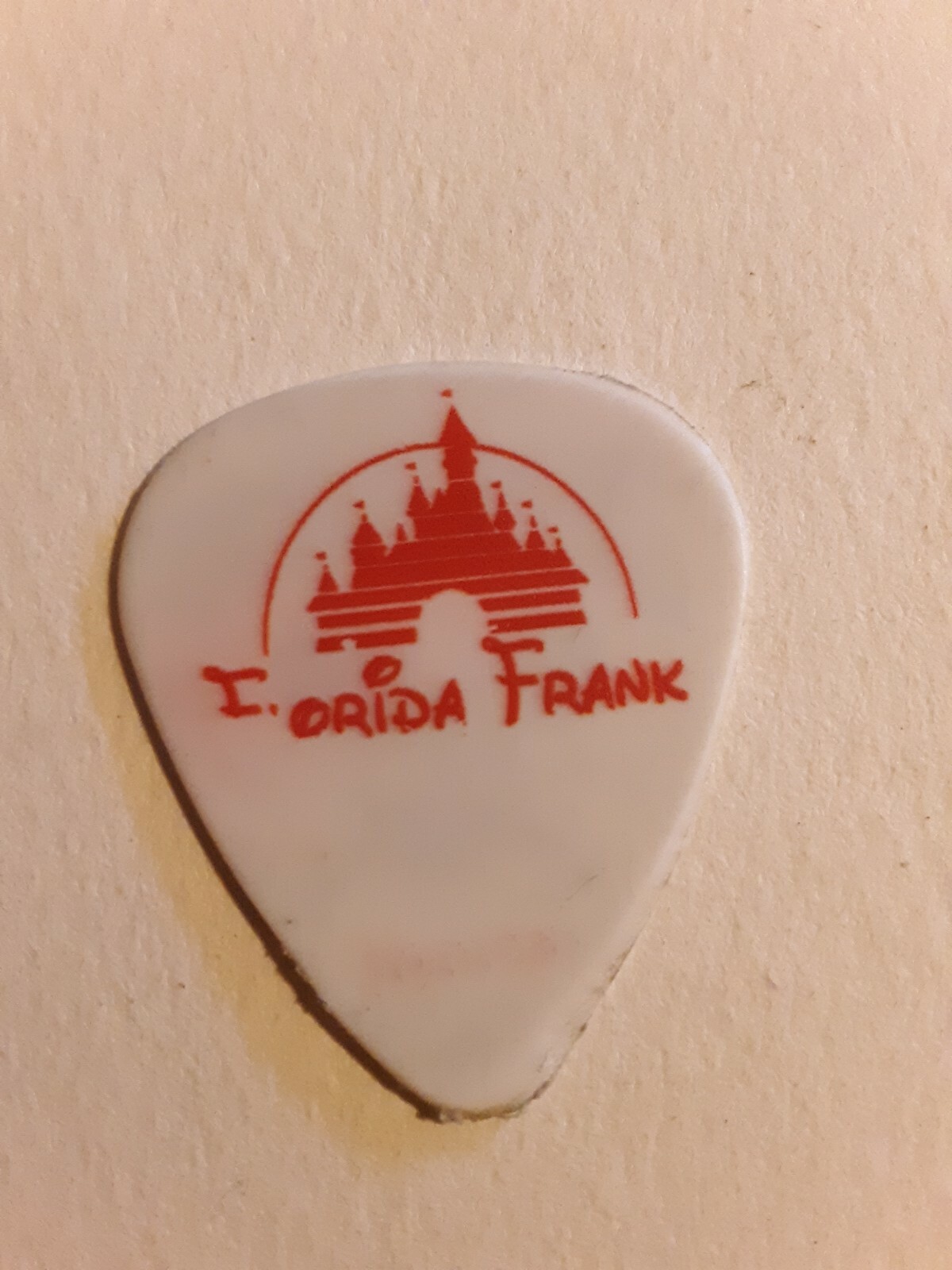 Hatebreed White Guitar Pick Disney Florida Frank Concert used
