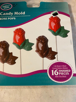 2 Make n Mold Candy Mold Rose pops, rose heart bouquet mix and 5 rose pops molds