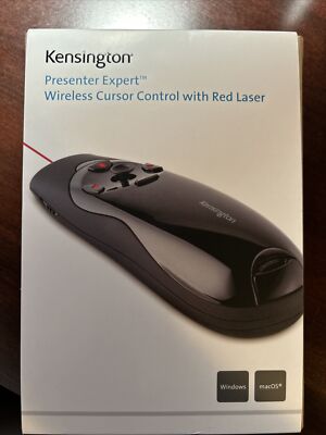 Kensington K72425 Presenter Expert Red Laser-Wireless, RF-Black-USB. NIB