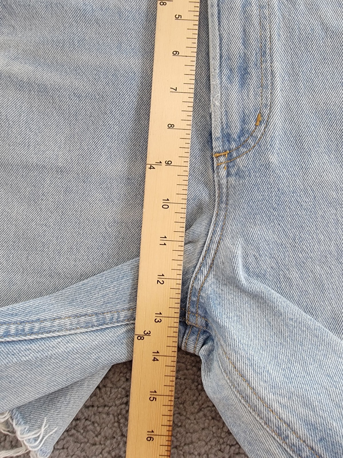 Agolde Stella High Rise Baggy Denim Shorts Women's 23 Agreement Button Zipped - Picture 8 of 18