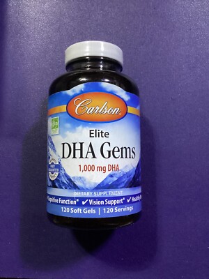 Carlson Elite Dha Gems 1,000 mg 120 Sgels Best By: 10/25
