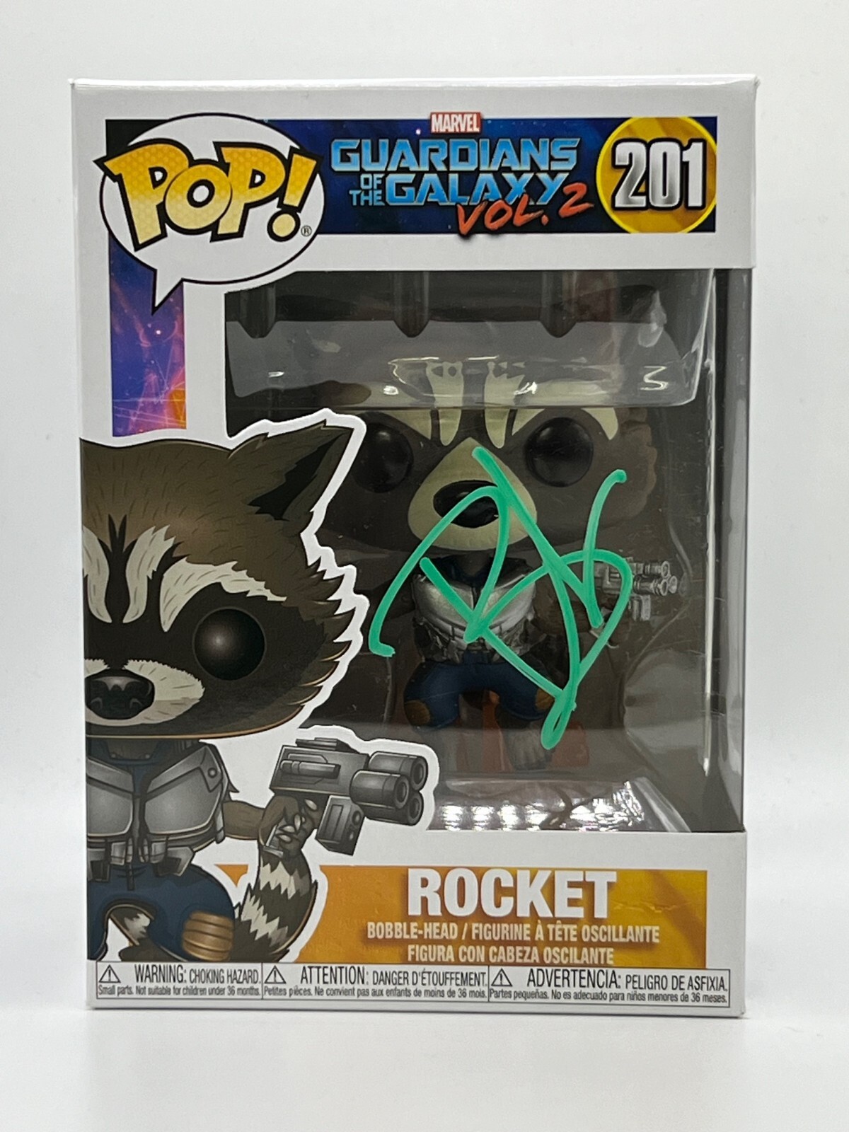 ロケット　funko acoa鑑定済み　ブラッドリークーパーサイン入り Bradley Cooper Avengers Rocket Signed Autograph Funko ACOA