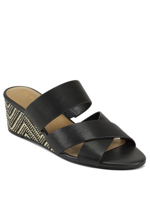 

AREOSOLES MARTHA STEWART Женские черные комбинированные шлепанцы на танкетке Westfield, Черный, WESTFIELD