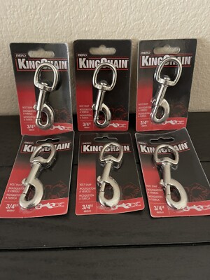 Mibro King Chain Bolt Snaps Set of 6- 3/4 inch Nickel Plated 480541 New