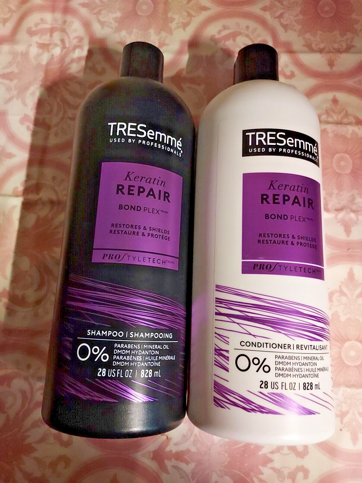 {2} TRESemme Keratin Repair Bond Flex Shampoo & Conditioner Restores & Shields