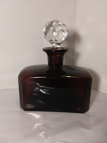 Vintage Hand Blown Purple Glass Decanter Polished Pontil Heavy