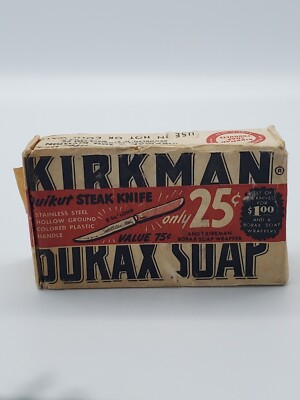 1950 KIRKMAN BORAX SOAP Bar Quikut Steak Knife Ad Colgate Palmolive Pert Co N.Y.
