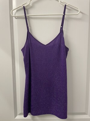 Express  Purple Glitter Camisole, Size M