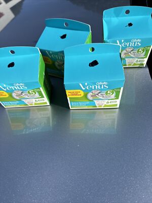 Genuine Gillette Venus Extra Smooth 5 Blades 24 Total Cartridges NEW Sealed!!