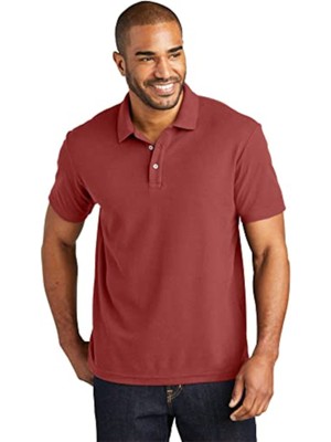 PORT AUTHORITY Mens Maroon Classic Fit Polo 2XL