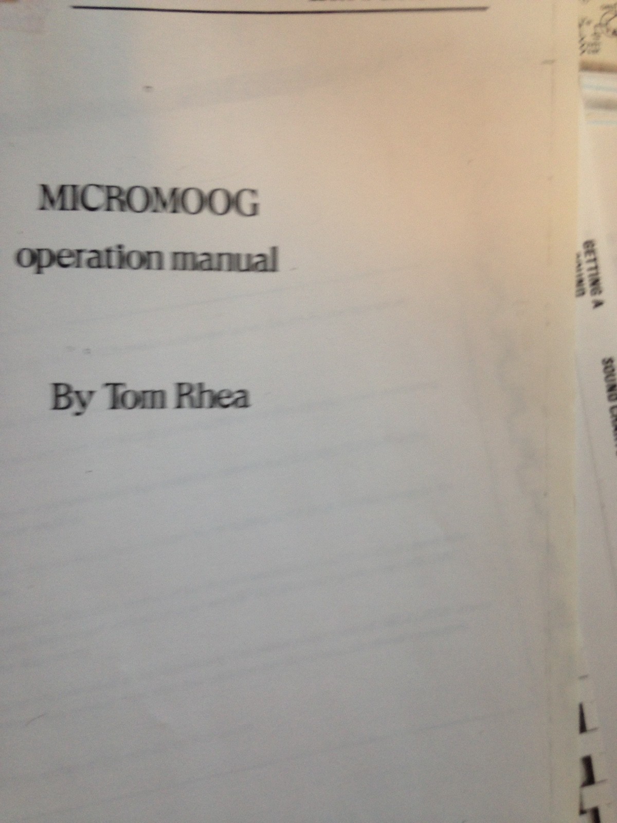 MicroMoog Operation Manual