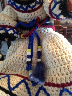 Native American Collectible Doll Handmade Dress and Boots 1988 Vintage