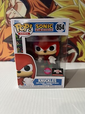 Funko Pop! Sonic The Hedgehog Knuckles Flocked #854 LE Exclusive w/pop Protector