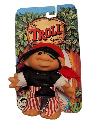 DAM TROLL FAMILY Troll Doll PIRATE 6'' NEW ON CARD IN PACKAGE Collectible
